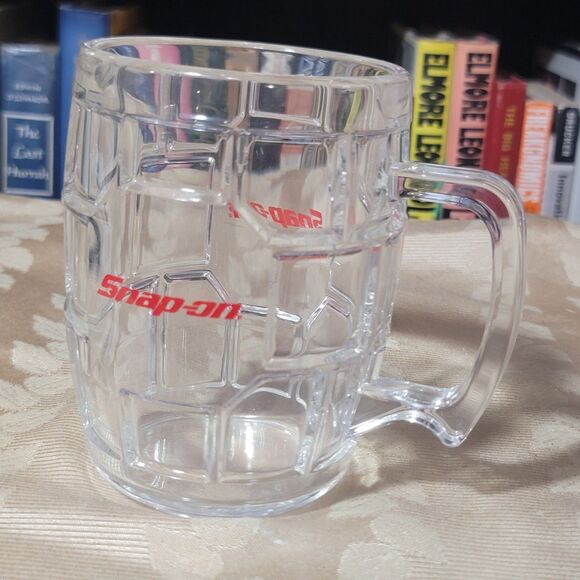 Snap-On Tools Hex Pattern Acrylic Beer Mug Cup Red vtg Logo 24oz. USA NICE - Picture 10 of 14